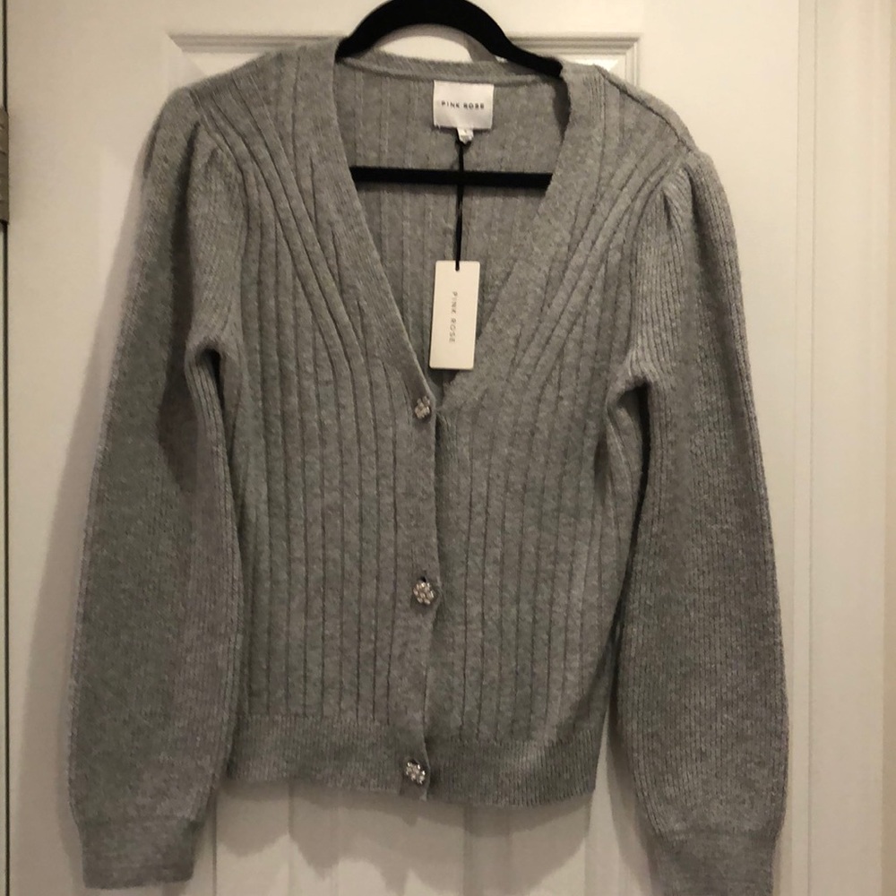 Pink Rose gray sweater size small